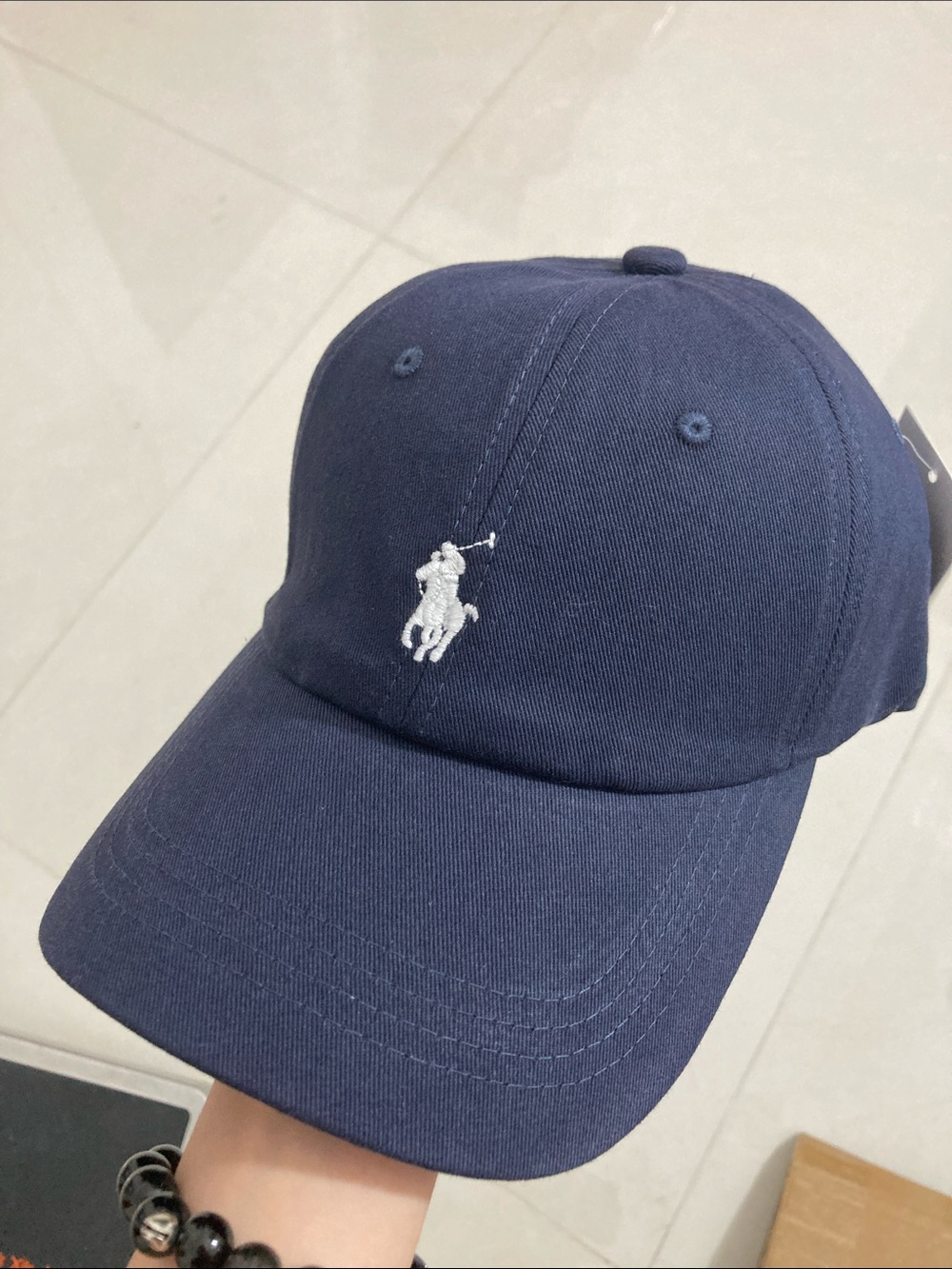 Polo by Ralph Lauren Navy Baseball Cap with White Polo Player Embroidery